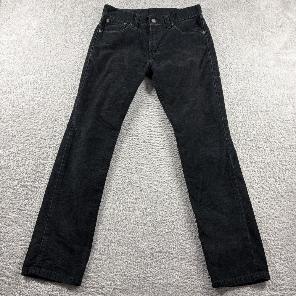 VINTAGE Levi 511 Corduroy Black Mens 30x30 Skinny Rocker Emo Grunge Metal